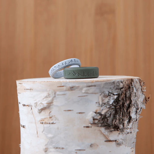 Enso Rings | Etched Thin Bevel Silicone Ring- Peak